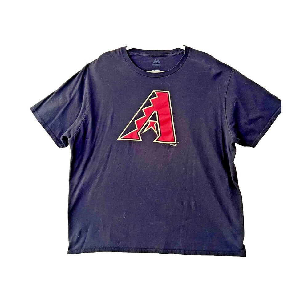 Arizona Diamondbacks Black with Red DBack Logo , Cotton Short Sleeve T-Shirt 2XL